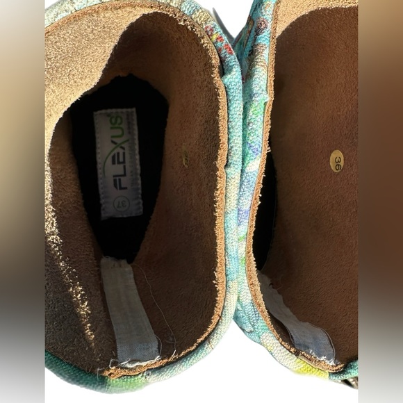 Karma Of Charme Green/Blue Leather Boho/Moccasin Boots with Accents Size 36. - Picture 14 of 16